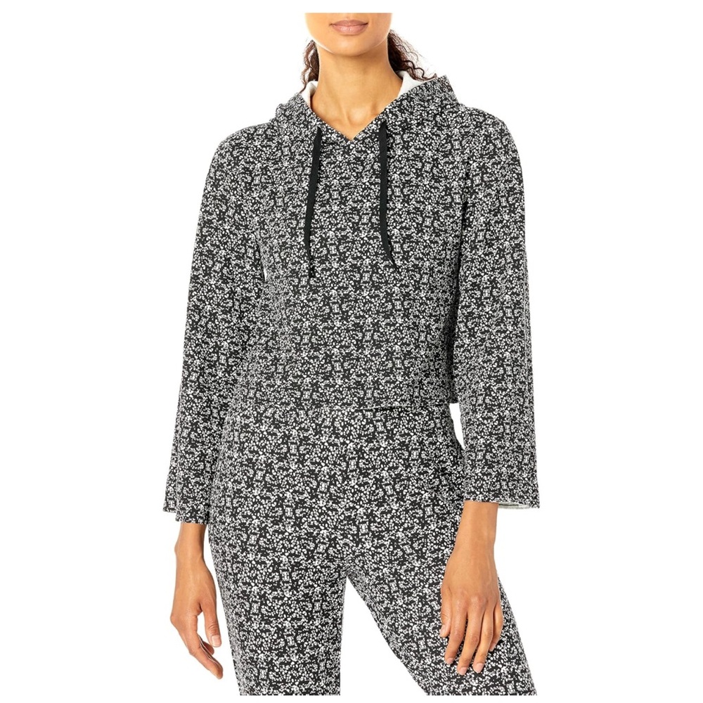 Core 10 Women's Cloud Soft Fleece Cropped Length Bell Sleeve Yoga Hoodie